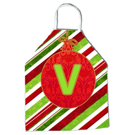 Carolines Treasures Christmas Oranment Holiday Initial Letter V Apron CJ1039-VAPRON