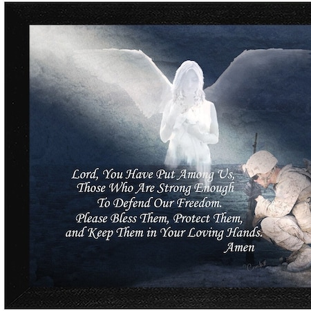 Homeroots Protect our Soldiers Black Framed Print Wall Art 404834
