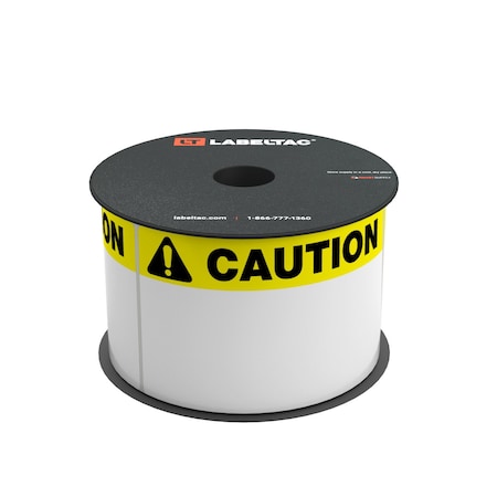 Labeltac LabelTac 4 and Pro Model Die-Cut Caution OSHA Header Roll 3in x 5in, 200 labels per roll LT35CAUT