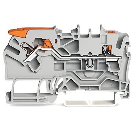 Wago Terminal Block, 2.42" L, 1.55" W, 800V, Gray 2102-5201