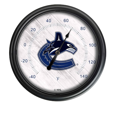 Holland Bar Stool Co Vancouver Canucks Indoor/Outdoor LED Thermometer ODThrm14BK-08VanCan