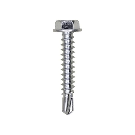 #8 x 1in Indented Hex Washer Head Number 2 Teks Screw - Zinc, 100PK
