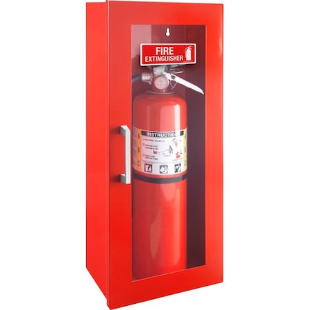 Encore Packaging Surface Mount Metal Fire Extinguisher Cabinet - Door with Handle - Red IFS-5750-RD