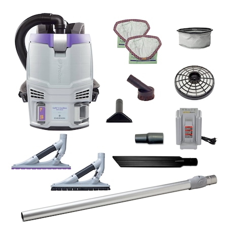 Proteam Backpack Vacuum, 16 3/8 in H, 15.7 lb 107780
