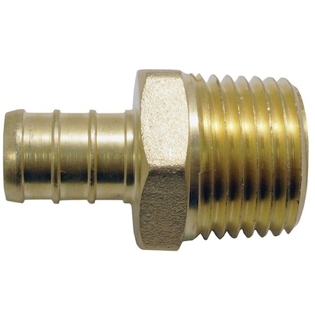 Apollo Valves Pipe Adapter, 12 in, PEX x MPT, Brass, 200 psi Pressure APXMA1212