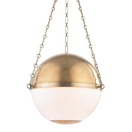 Hudson Valley Lighting Mark D. Sikes X Sphere No.2 3 Light Pendant 20.5 In. Aged Brass MDS751-AGB