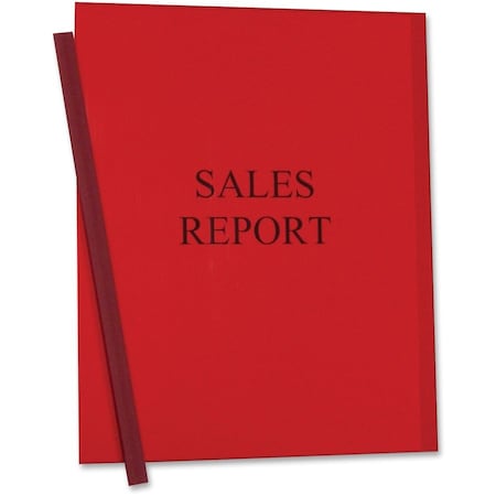 C-Line Products Vinyl Report Covers with Binding Bars, Red, Matching Binding Bars, 11 x 8 1/2, 50/BX 32554