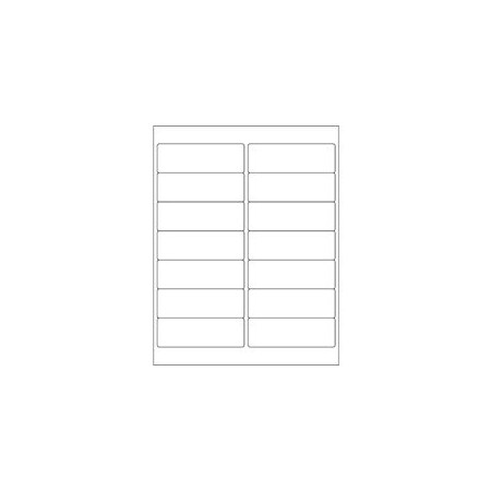 Bubblefast 4 x 1 1/3'' White Rectangle Laser Labels - Master Case-14 Labels per Sheet BFLL122MC