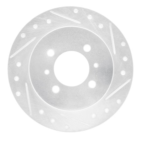 Dynamic Friction Co DFC Brake Rotor - Drilled and Slotted - Silver 631-67038R