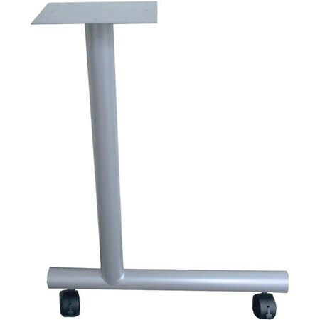 Lorell C-Leg Training Table Base with 2 in. Casters, Metallic Silver - 1.5 x 22 x 27 in. LLR61628