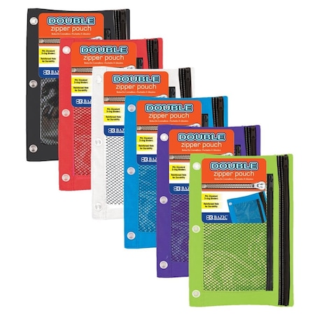 Bazic Products DDI 2336979 BAZIC Double Zipper 3-Ring Pencil Pouch, 24PK 807