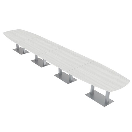 Skutchi Designs Arc Boat Conference Table, 45 in W, 240 in L, White HAR-ABOT-48X240-DOU-WA7976