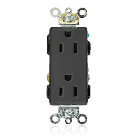 Leviton PlugsandReceptacles, 15A, 125VAC, Blk, Nylon 16262-E