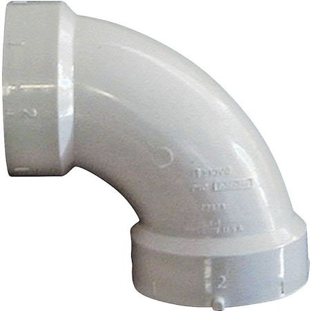 Canplas Sanitary Pipe Elbow, 3 in, Hub, 90 deg Angle, PVC, White 192253L