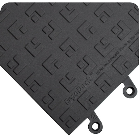Wearwell Antifatigue Mat, 18 in L x 12" W, 7/8" Thickness, PVC, Black 598.78X18X18BK-CS10