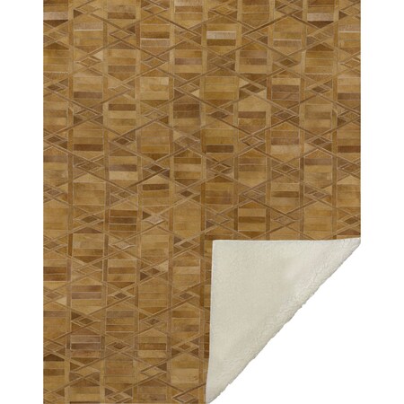 Homeroots 50" X 70" Brown Beige And Coffee Geometric Microfiber Plush Throw Blanket 712414