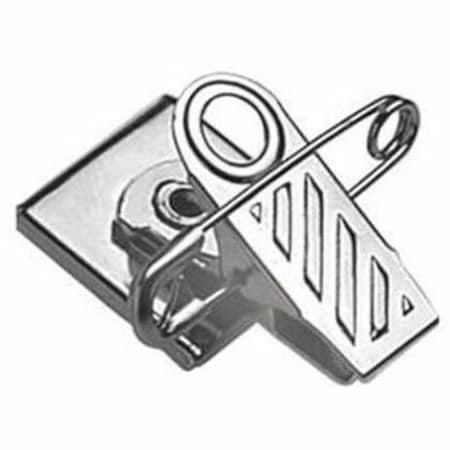 Brady Nickel Plated Pressure Sensitive 1 Hole Ribbed Face Pin Clip Combo - 1" - Steel - 100 / Pack 5735-2050