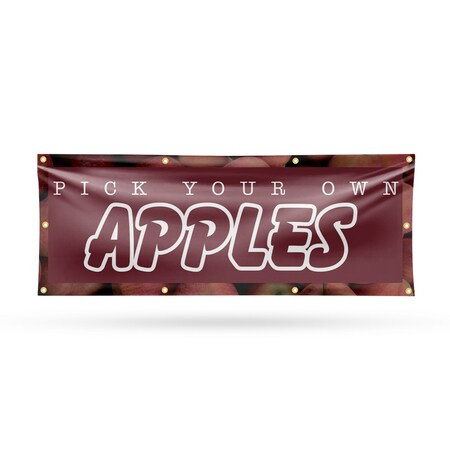 Signmission Pick Your Own Apples, 36 Inch x 96 Inch, Vinyl Banner B-96-30788
