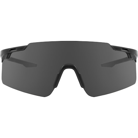 Ironwear Scratch Resistant UV Blocking Safety Glasses with Curved Lens, Black, Grey 3595-B-G