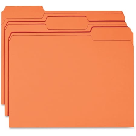 Business Source File Folder, Orange, Paperboard, PK100 BSN44105