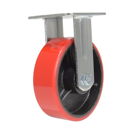 Vestil Polyurethane Rigid Caster 6 In. Diameter x 2 In. Width 1232 Lb. Capacity Red/Black CST-VE-6X2PU-R