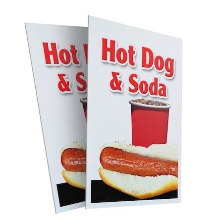 Signmission Hot Dog & Soda, Plastic Signs Only 24 Inch x 36 Inch, Corrugated Plastic, 2PK CSB-2436-2PACK-Hot Dog & Soda