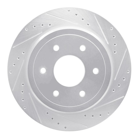 Dynamic Friction Co DFC Brake Rotor - Drilled and Slotted - Silver 631-67109R