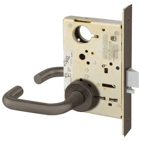 Sargent Office or Entry Mort Lock, J - Lever, LN - Rose, Less Cyl, Dark Oxidized Satin Bronze Oil Rubbed LC-8205 LNJ 10B