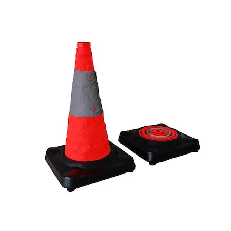 Mutual Industries Traffic Cone, Orange, 18 in H, Nylon 17731-0-18