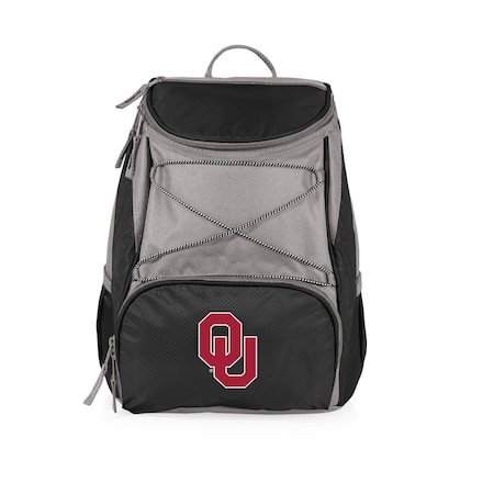 Picnic Time Family Of Brands NCAA Oklahoma Sooners PTX Backpack CoolerBlack with Gray Accents 633-00-175-454-0