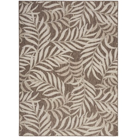 Homeroots 6' X 9' Brown And Ivory Palm Leaf Indoor Outdoor Area Rug 550159