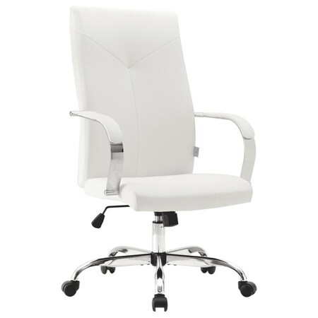 Leisuremod Sonora Modern High-Back Leather Office Chair, White SO19WL