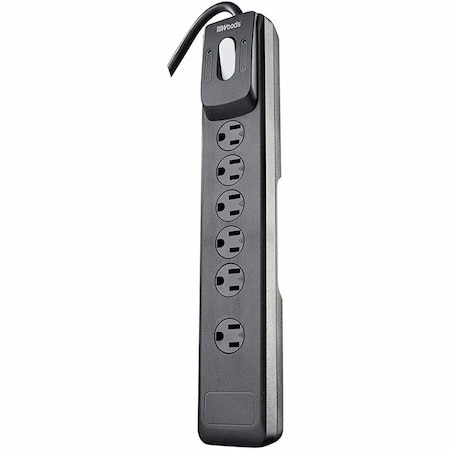 Southwire Outlet Strip, Surge, 4 ft., Black 41494