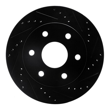 Dynamic Friction Co DFC Brake Rotor - Drilled and Slotted - Black 633-67091R