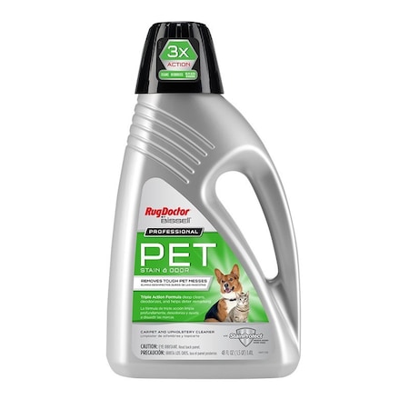 Rugdoctor 5152 Pet Stain Carpet Cleaner, 48 oz Bottle, Liquid, Characteristic, Pale Yellow 05152