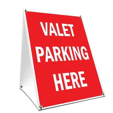 Signmission Valet Parking Here, 24 Inch x 18 Inch A-frame Yard Sign, Plastic Sign SBC-1824-Valet Parking Here