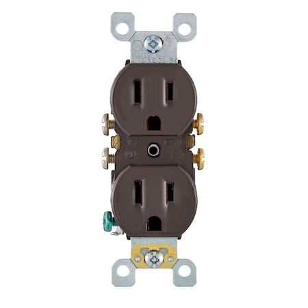 Leviton Residential Grade Duplex Receptacle, 15 Amp, 125 Volt, Brown 5320-S