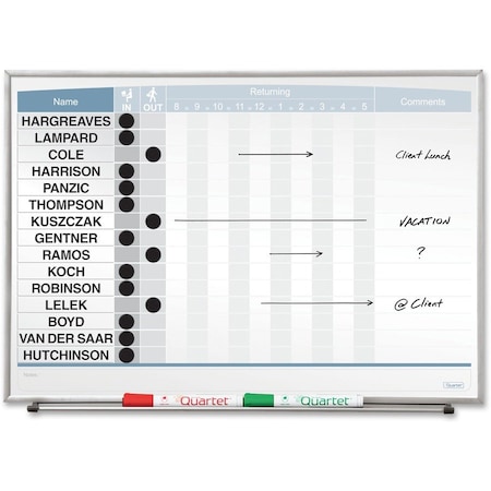 Quartet In/Out Board, Steel, 16 in, 23 in, Aluminum Frame, White/Gray, Gloss 33704