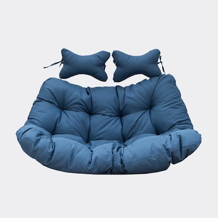 Leisuremod 2-Person Hanging Egg Chair Cushion, Weather-Resistant, Headrest & Zippered Cover ES52C-NBU