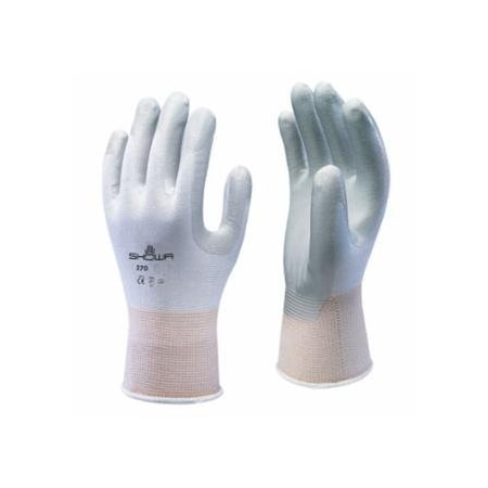 Showa Atlas Assembly Grip 370W Nitrile-Coated Gloves, Medium, Gray/White 845-370WM-07