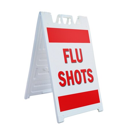 Signmission Flu Shots, A-Frame & 2 Sign Inserts, Heavy-Duty Plastic Frame SBHD-C-2436-Flu Shots
