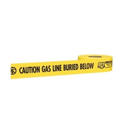 Empire Level CAUTION GAS LINE BURIED BELOW -Non Detectable Yellow Utility 811 Tape 3in x 1000ft 22-211