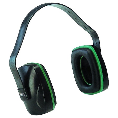 Msa 10004293 Ear Muffs, 22 dB NRR, Plastic, Black/Green SWX00379