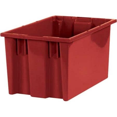 Partners Brand Stack & Nest Storage Bin, Plastic, Red, 6 PK BINS111