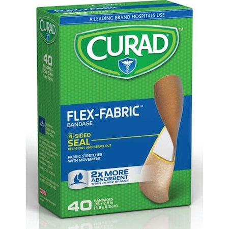 Curad FlexFabric CUR45245 Adhesive Bandage, 34 in W, 212 in L, Fabric Bandage CUR45245RB