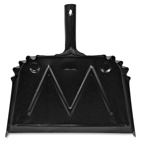 Genuine Joe Heavy-Duty Metal Dustpan - 16 Wide - Steel - Black - 1 Each GJO85151