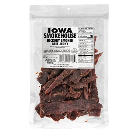 Iowa Smokehouse Beef Jerky, Hickory, 10 oz, Pack IS-10JH