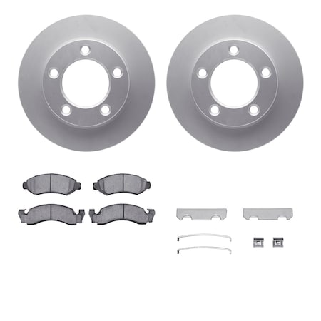 Dynamic Friction Co DFC GEOSPEC Coated Rotor- Heavy Duty Brake Pad includes Hardware 4412-54004