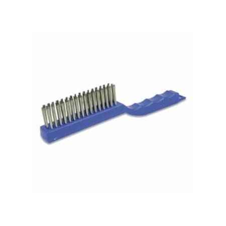 Weiler Shoe Handle Scratch Brush, 11 in, 4 x 16 Rows, Stainless Steel Wire, Plastic Handle 804-44299