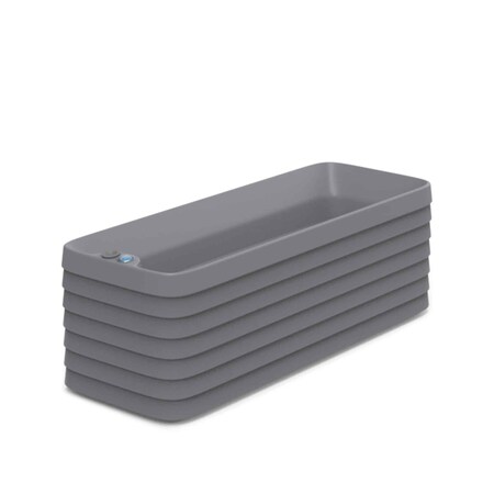 Crescent Garden TruDrop Slat Self Watering Windowbox, Slate, Medium 35"x13"x12"H A828897